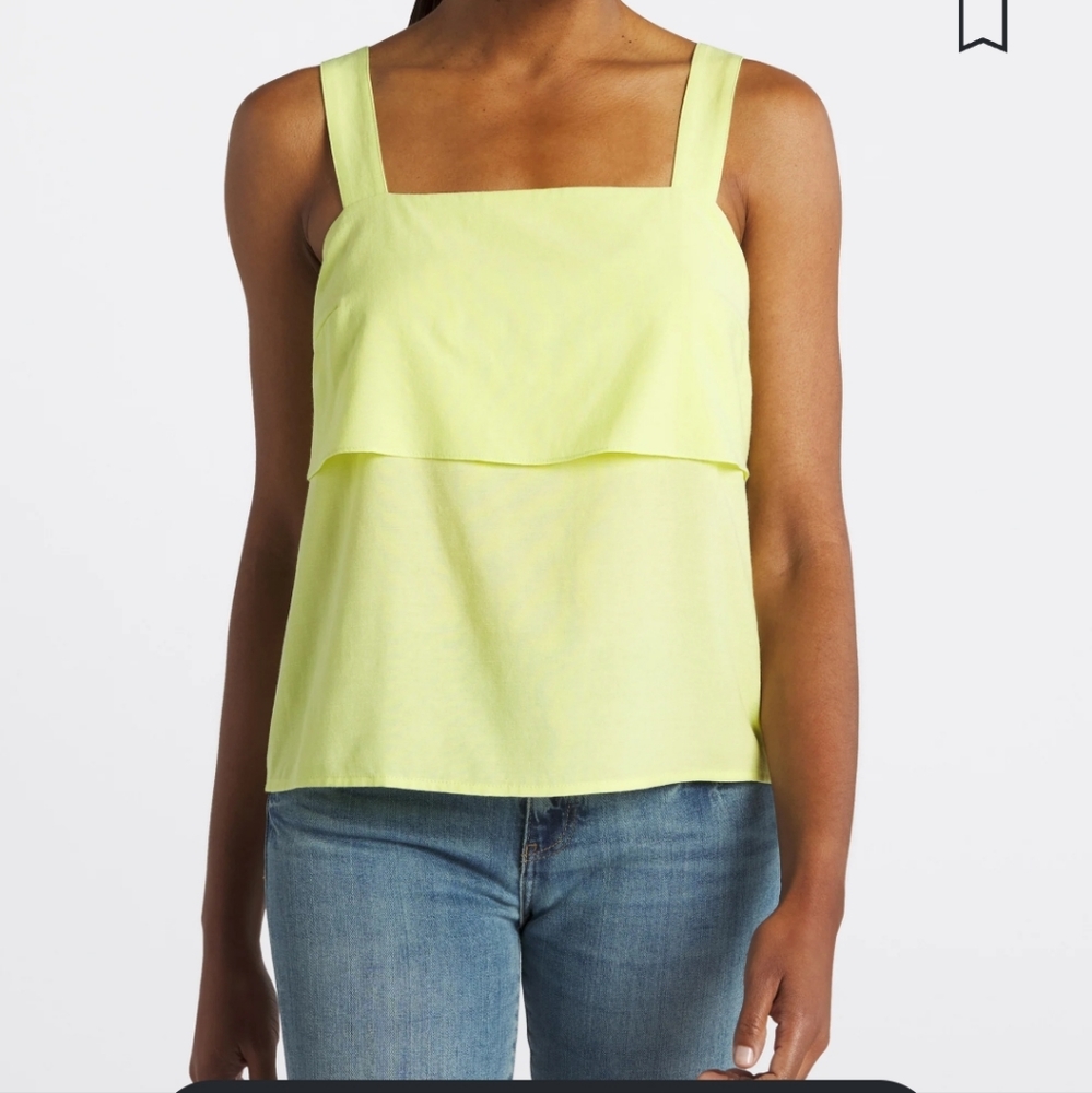 Light Green Tie Back Detail Woven Tank